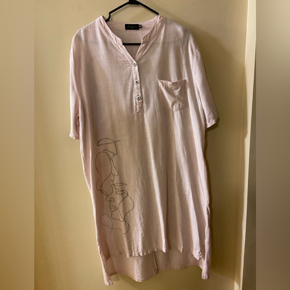 GOA pale pink linen blend tunic/dress - size XXL - NWOT